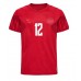 Danmark Kasper Dolberg #12 Replika Hemma matchkläder VM 2022 Korta ärmar